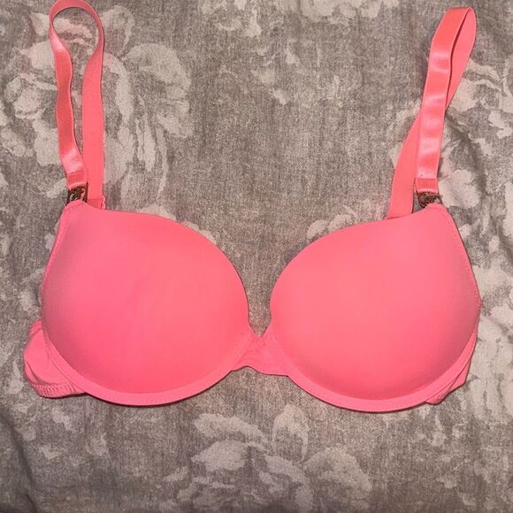 NWOT Juicy Couture Neon Pink Push-Up Bra Size 36C - Picture 1 of 1
